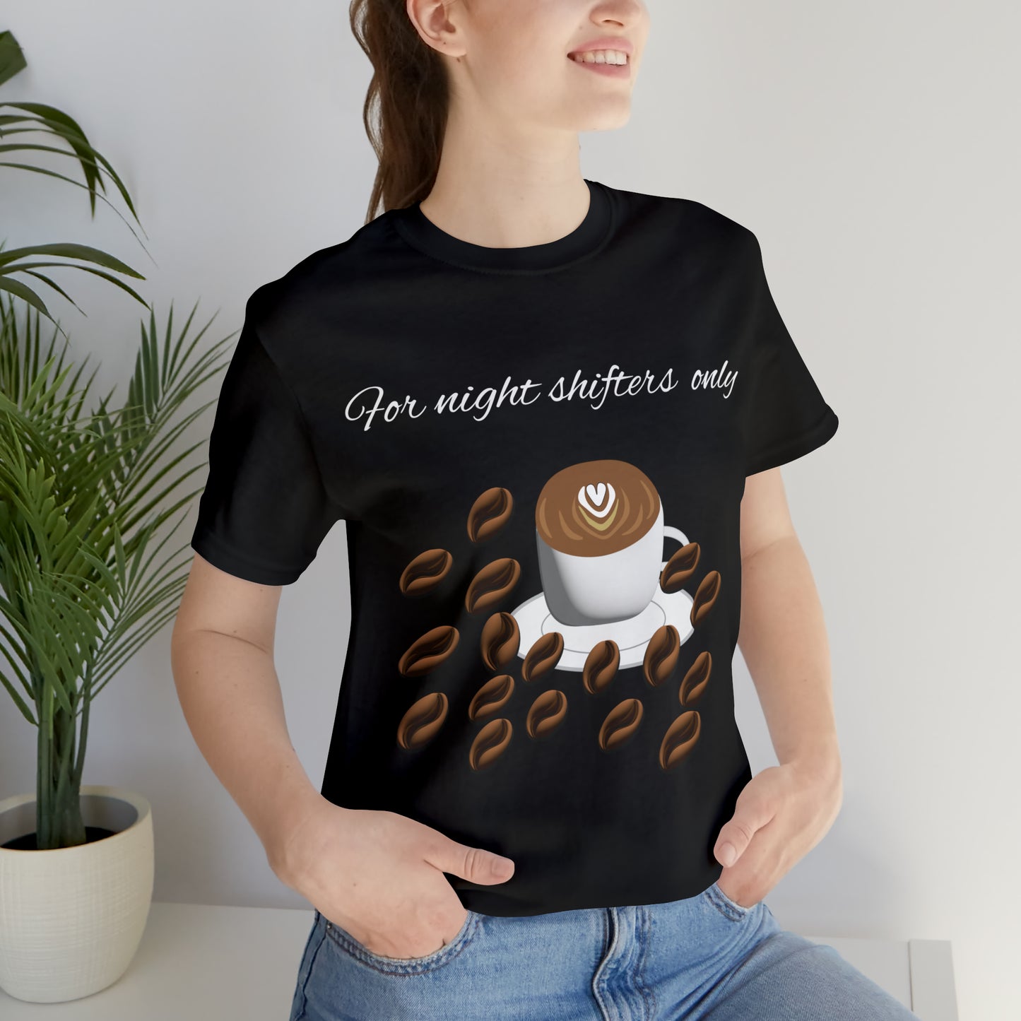 Unisex Jersey Short Sleeve Tee-Night shift coffee