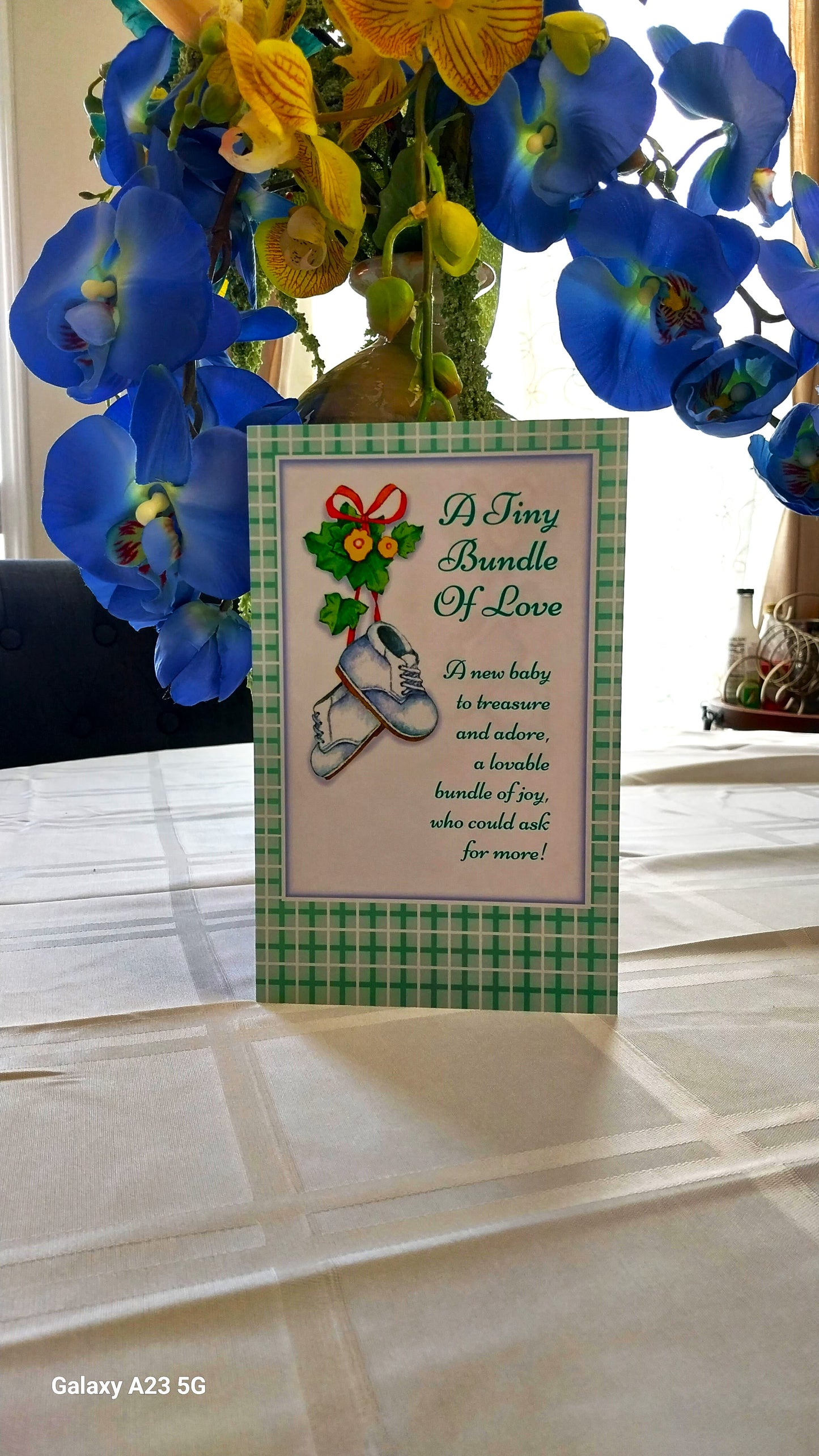 Unisex baby shower greeting card-A tiny bundle of love.