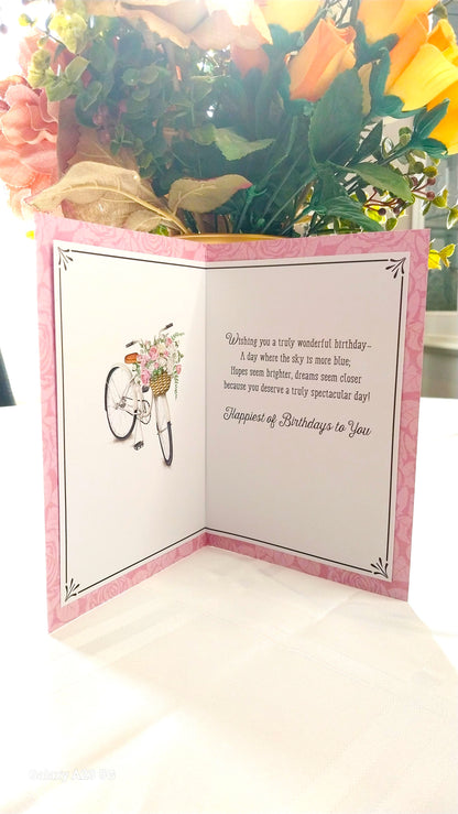 Cute Bicycle Happy birthday greeting card