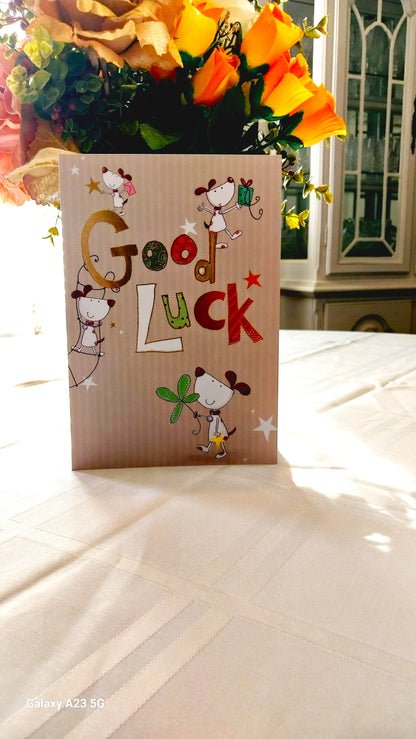 Goodluck/goodbye little dog greeting card