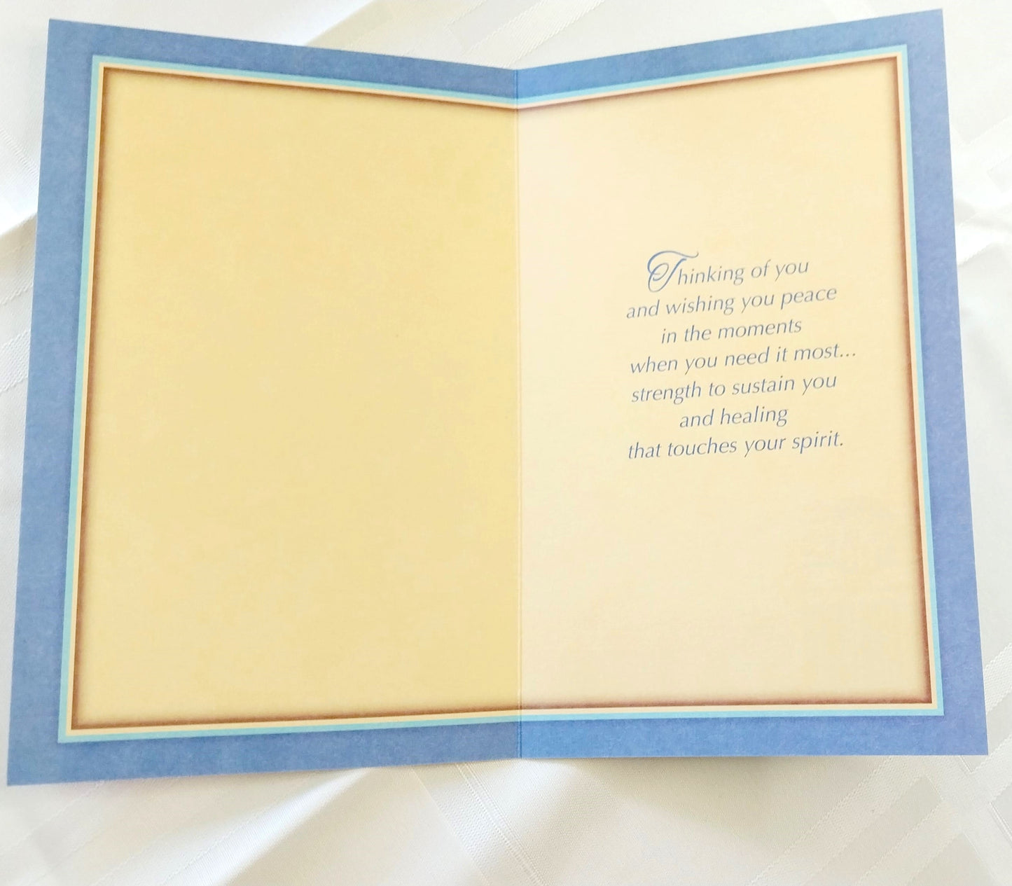 Sympathy greeting card-blue birth-with heartfelt sympathy.