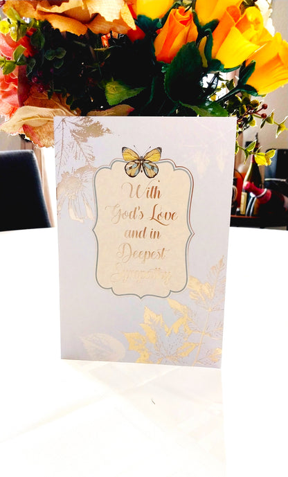 Sympathy greeting Card-With God and in deepest sympathy.