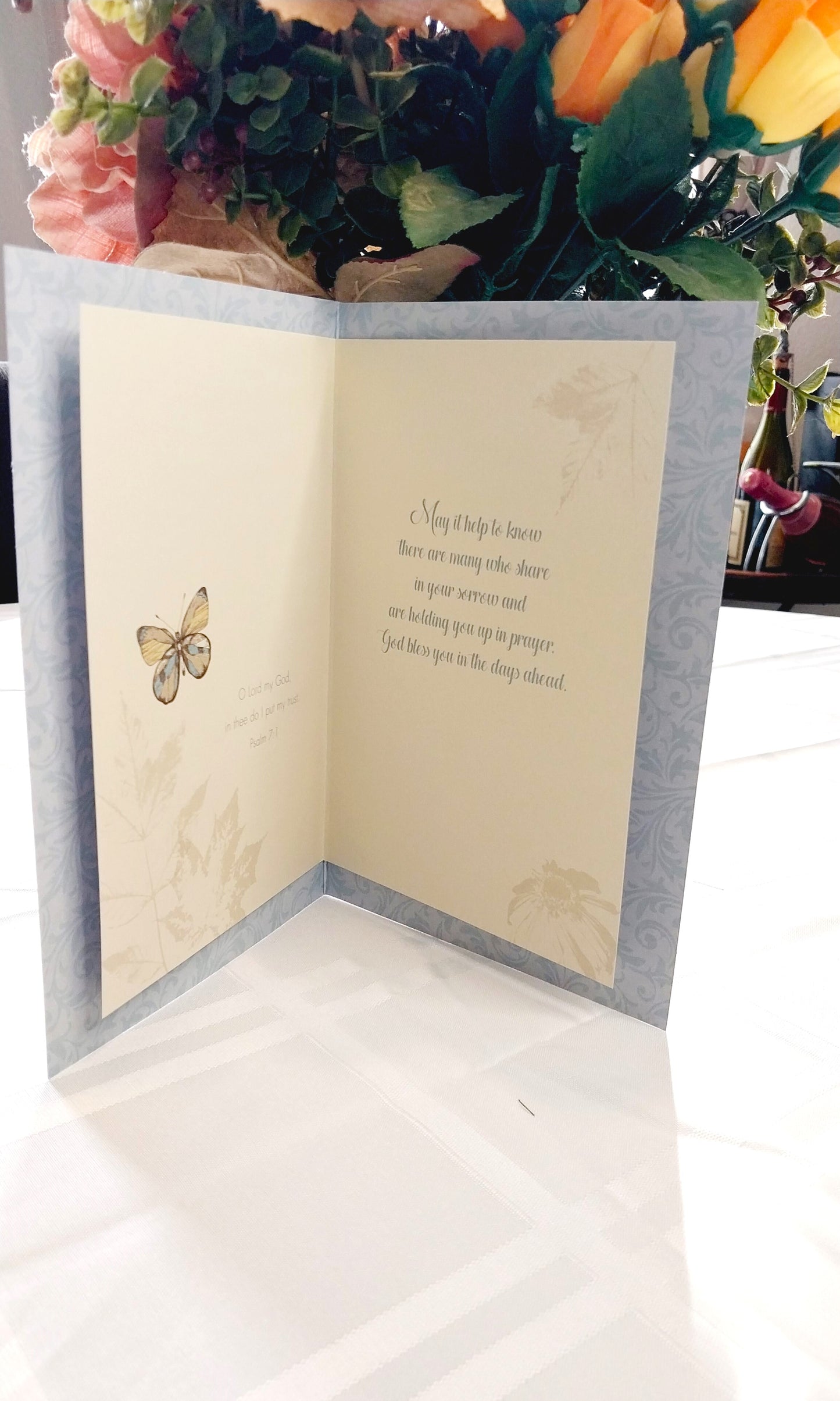 Sympathy greeting Card-With God and in deepest sympathy.