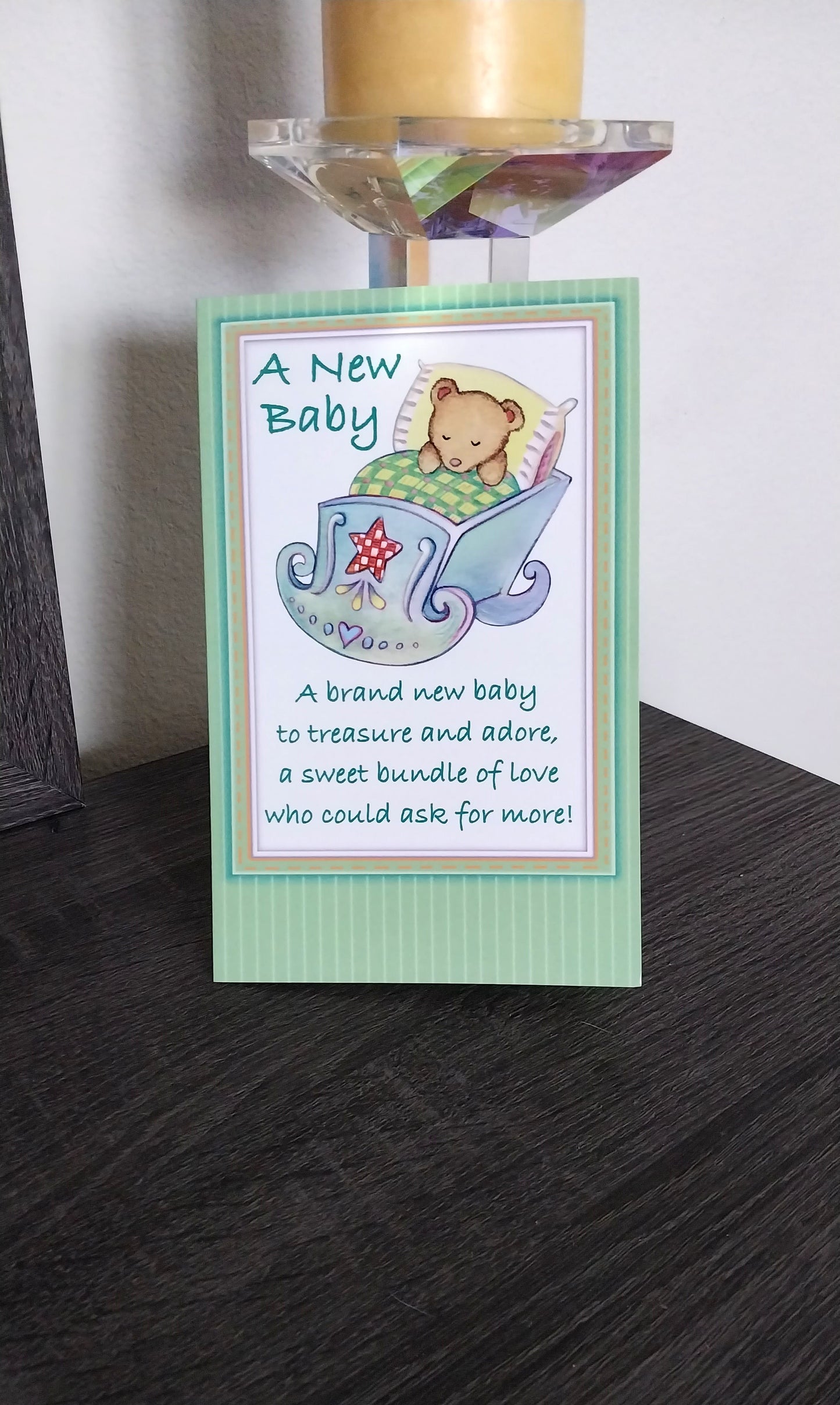 Unisex baby shower greeting card-A new baby